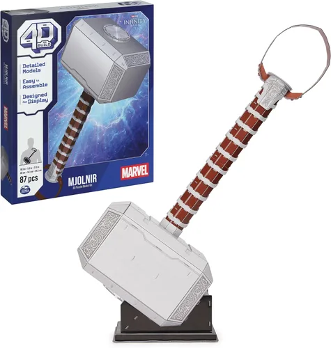 Vista 11 de 4D Build, Marvel Black Panther Kit de modelo de rompecabezas 3D con soporte, 82 piezas, decoración de escritorio Wakanda Forever Black Panther