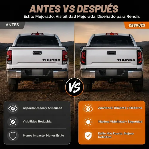 Vista 2 de Luces traseras LED para Toyota Tundra 2014-2021 con señal de giro Lente ahumada con carcasa negra