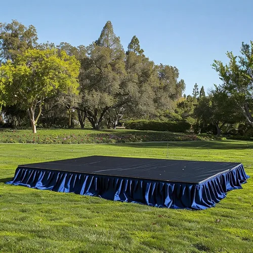 Vista 17 de Efavormart - Cubierta de escenario plegable de poliéster para plataforma de boda, color negro, 16 pulgadas x 10 pies