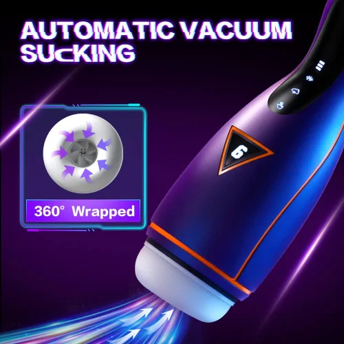 Vista 2 de Máquina sexual de succión automática para mamadas, masturbador masculino LED, juguetes sexuales para adultos, calefacción vibratoria, manos libres