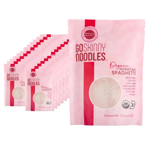Vista 22 de GoSkinny Noodles Angel Hair (paquete de 6), Shirataki y Konjac orgánico, bajo en carbohidratos, bajo en calorías, sin gluten, vegano, keto, paleo