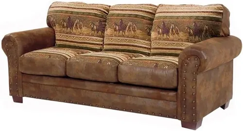 Vista 11 de American Furniture Classics Sierra Sillón de cabaña., Cuero Madera Microfibra Tapiz Alpine Lodge