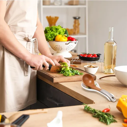 Vista 6 de Soporte de cuchara de limón de cerámica para estufa, encimera de cocina y barra de café