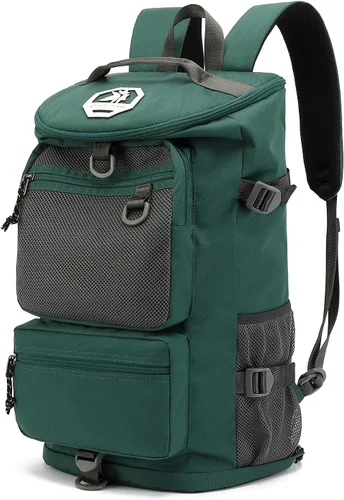Vista 28 de Kalesi Mochila Bolsa de Lona para Gimnasio 4 Vías Impermeable con Compartimento para Zapatos para Viaje Deporte Senderismo Laptop, 02-Negro