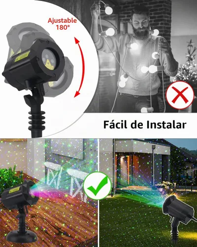 Vista 5 de Luces láser de Navidad proyector estrella jardín luciérnaga luces 3