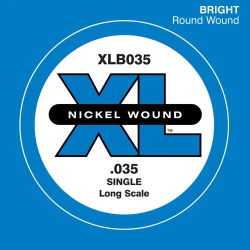 Vista 19 de D'Addario XLB020P Guitarra Bajo de Acero Liso Cuerda Simple, Escala Larga, .020