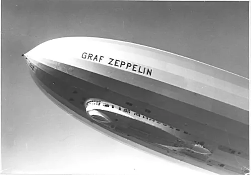 Vista 4 de Zeppelin Lz129 Hindenburg Reloj de cuarzo analógico para hombre con pulsera de cuero 8086-3n, Azul
