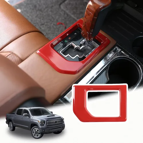 Vista 9 de Compatible con Toyota Tundra 2014-2021 ABS Consola Central Cambio Panel Marco Embellecedor Accesorios de Auto (Estilo Fibra de Carbono)