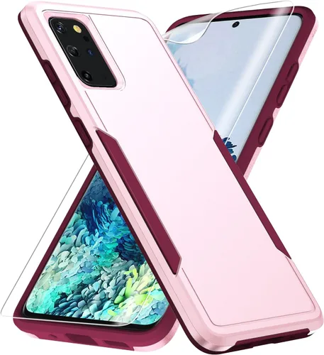 Vista 9 de Funda para Galaxy S20 Plus, con protector de pantalla HD [prueba de caídas de grado militar] Funda protectora resistente a prueba de golpes
