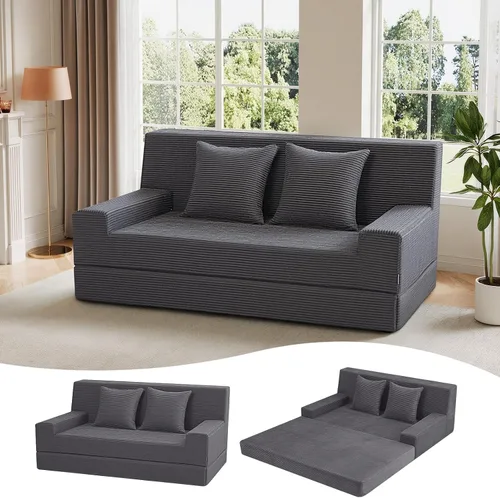 Vista 17 de MeMoreCool Sofá cama sin hueso de 59 pulgadas, sofá de pana de burbujas