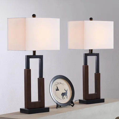 Vista 8 de Maxax Juego de 2 Lámparas de Mesa Estilo Granja de 30" para Sala de Estar, Modernas Lámparas de Mesita de Noche Negras con Puerto USB y Tipo-C