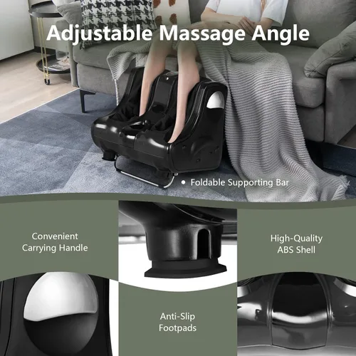 Vista 4 de Giantex Masajeador de pies y pantorrillas con calor, máquina masajeadora de pies Shiatsu con vibración, amasado profundo, modos de intensidad de 3