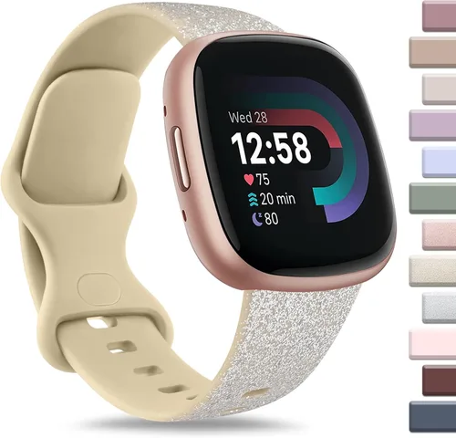 Vista 18 de AK Correa deportiva compatible con Fitbit Sense 2, Versa 4, Versa 3, correas clásicas de silicona suave para reloj inteligente, para mujeres