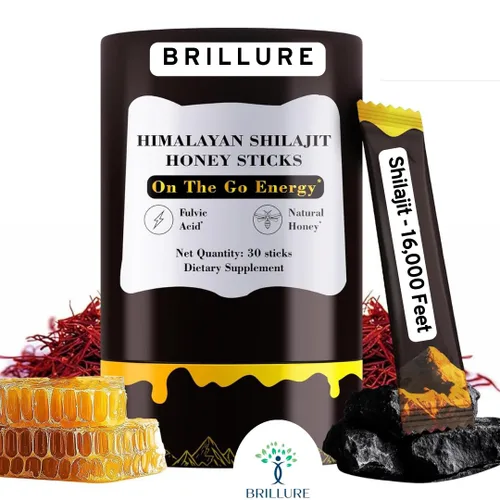 Vista 5 de Palitos de miel Shilajit pura del Himalaya para hombres y mujeres Más de 85 oligominerales y 75% más de ácido fúlvico Azafrán orgánico y miel