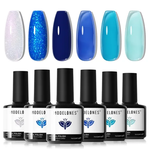 Vista 27 de Modelones - Juego de esmaltes de gel transparente, capa base de gel superior, sin limpieza, 0.5 onzas líquidas Un conjunto claro
