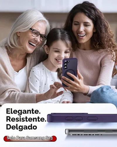 Vista 7 de LeYi Funda para teléfono Samsung-S23: protector de pantalla e imán MagSafe Púrpura