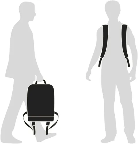 Vista 8 de Moleskine(), Almacenamiento para laptop de 15 pulgadas, cuero, mochila de negocios, para hombres, mujeres, Negro (Negro 19-3911tcx)