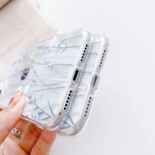 Vista 5 de Funda compatible con iPhone 6/6s para niñas y mujeres, elegante funda de protección de gel de goma TPU transparente suave y transparente para iPhone
