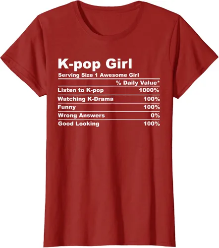 Vista 23 de Camiseta de regalo Kpop Kdrama para mujer K-pop Girl, Negro, S