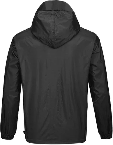 Vista 3 de SWISSWELL - Chaqueta impermeable rompe vientos para hombre, ligera, con capucha