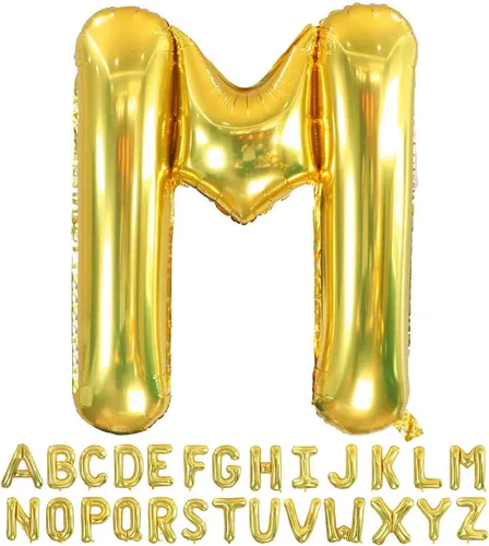 Vista 22 de Globos dorados de la letra A de 40 pulgadas, globos grandes del alfabeto A, helio dorado, de papel de aluminio de mylar, para decoración