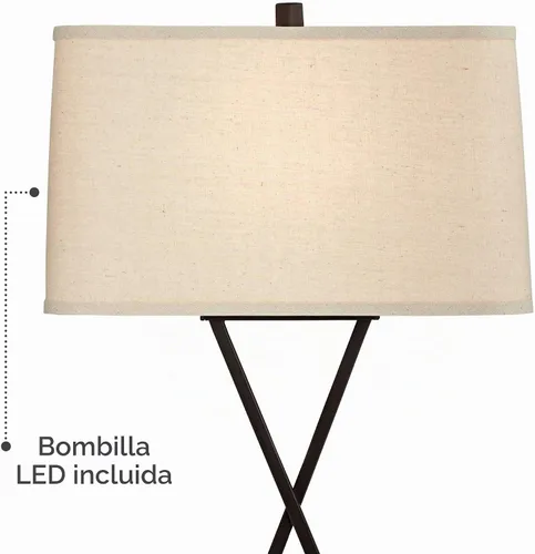Vista 7 de Megan - Juego de lámparas de mesa de 26.5 pulgadas de alto, 2 bombillas LED, puertos USB, carga A+C