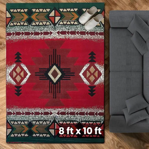 Vista 51 de YHSF South West - alfombra estilo nativo americano del suroeste C318 - fácil de limpiar, gruesa, suave, duradera, alfombra inspirada en tribus