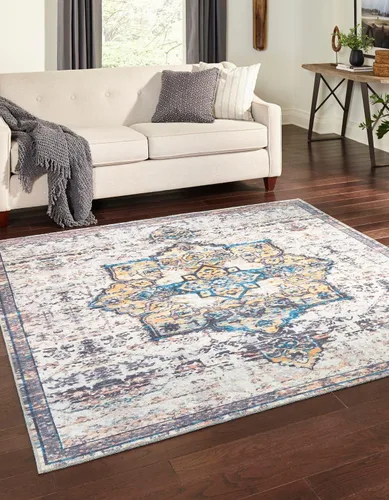 Vista 36 de Unique Loom Renaissance Collection - Alfombra rectangular de 2 x 3 pies 1 pulgada, color azul y verde