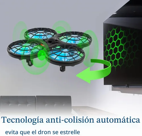 Vista 4 de Loolinn Drones para regalo para niños – Mini dron, dron RC con tecnología anticolisión automática, seguro para niños, fácil de volar, giro