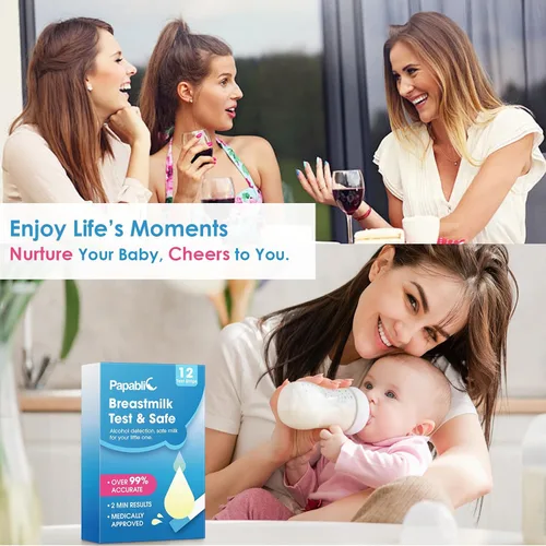 Vista 2 de Papablic Tiras reactivas de alcohol para leche materna y esterilizador y secador de biberones