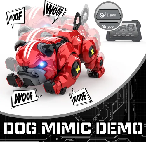 Vista 2 de Lterfear Robot Perro para Niños, Robot de Control Remoto Recargable Programable Robo Perro con Función de Cantar, Bailar, Tocar, Juguetes Robóticos