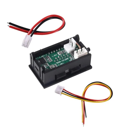 Vista 2 de ACEIRMC 10 amperímetros LED de 0.28 pulgadas, multímetro digital rojo y azul, probador de corriente de voltaje, detector de corriente continua