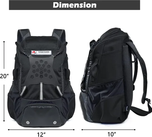Vista 2 de Mochila de béisbol para jóvenes, niños, adultos, bolsa de equipo de bate y sóftbol con soporte para guantes, casco, compartimento para zapatos