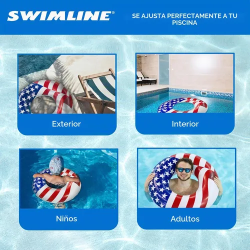 Vista 4 de Swimline Pool Ring – Inflatable Lounge Float with Fun Design for Adults & Teens – Durable Vinyl Ring for Pool, Lake, or Beach – Easy to Inflate and