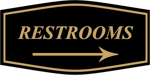 Vista 8 de Fancy Restrooms - Letrero de flecha derecha (negro) - Pequeño paquete de 1