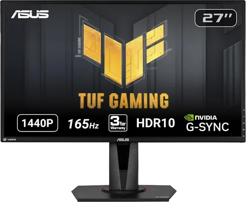 Vista 4 de ASUS TUF Gaming Monitor para juegos 2K HDR de 27 pulgadas (VG27AQ) - QHD (2560 x 1440), 165Hz (soporta 144 Hz), 1 ms, desenfoque de movimiento