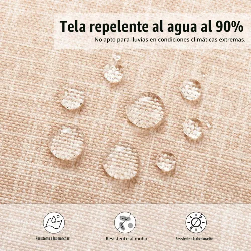 Vista 2 de Magpie Fabrics Juego de 2 cojines de asiento capitoné para exteriores e interiores con lazos, 19 x 19 pulgadas, impermeables, para silla de patio