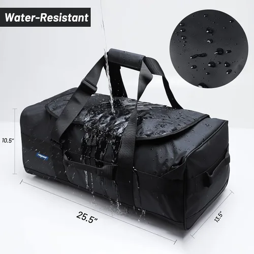 Vista 3 de Nepest Mochila de lona grande, resistente al agua de 3 vías, bolsa de lona para gimnasio con compartimento para zapatos para entrenamiento deportivo