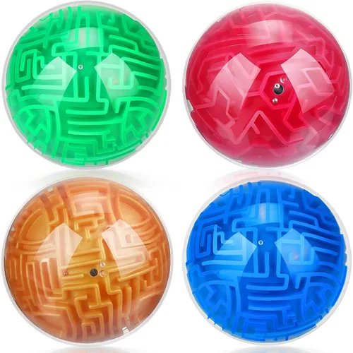 Vista 7 de Sumind Juego de 4 piezas de rompecabezas 3D de laberinto mágico para el cerebro, juegos de memoria secuencial, laberinto, esfera, rompecabezas verde