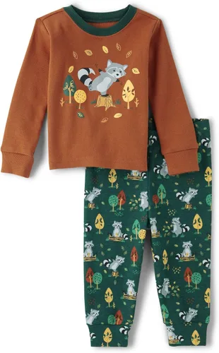 Vista 14 de The Children's Place - Conjunto de pijama de manga larga con botones para bebé niño, ajustado, 100% algodón, 2 piezas