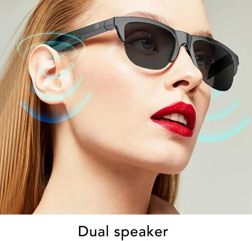 Vista 2 de Lentes de sol inteligentes, control táctil U V 400, gafas deportivas al aire libre, lentes de audio de dientes azules para hombres y mujeres
