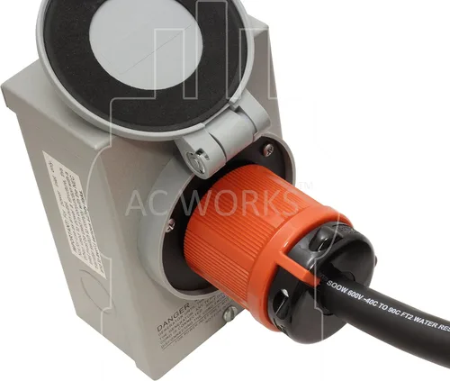 Vista 6 de AC WORKS Cable de extensión de goma para generador 10/4 NEMA L14-30 30Amp 125/250Volt (50FT)