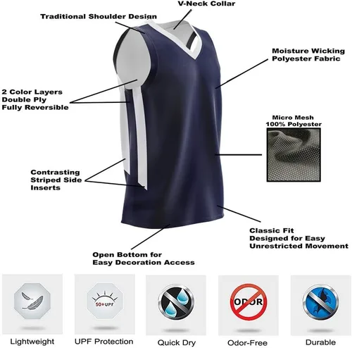 Vista 4 de Liberty Imports - Juego de 10 camisetas reversibles de malla para baloncesto