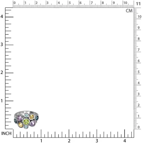 Vista 2 de Silvershake Juego de anillos de plata de ley 925 chapados en oro blanco con piedras preciosas para mujer