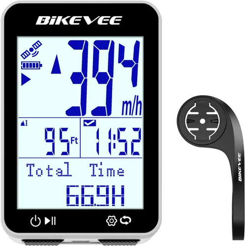 Vista 12 de GPS Ordenador de Bicicleta Inalámbrico con Inicio/Parada Automática y Retroiluminación Automática, Bicicleta Odómetro IPX7 Resistente al Agua MPH
