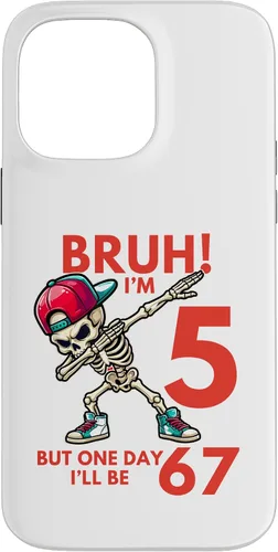 Vista 21 de Bruh I'm 5 But One-Day I'll Be 67 Retro 5th Birthday Kids Case for iPhone 17