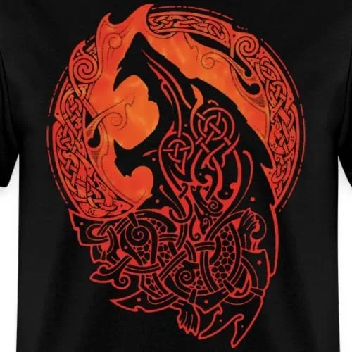 Vista 2 de Spreadshirt Norse Wolf Fenrir Celtic Knotwork - Camiseta para hombre