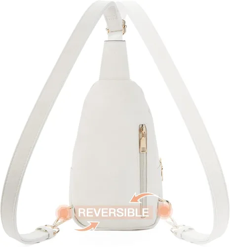 Vista 4 de Telena Riñonera pequeña para mujer, de cuero, cangureras, bolsa de pecho para mujer