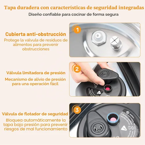 Vista 9 de NEWBULIG Olla a presión eléctrica 10 en 1, olla múltiple de 3 cuartos de galón para arroz, guiso y vapor, pequeña olla programable de acero