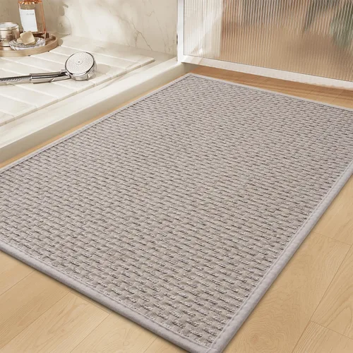 Vista 9 de RESARE Tapete de baño antideslizante, lavable a máquina, súper absorbente, de secado rápido, tapete de baño ultra suave para suelo de baño, 17 x 24